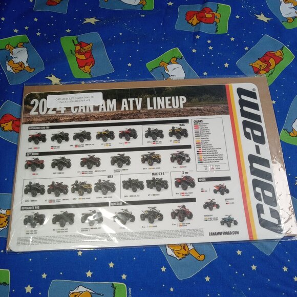 2 x Can-Am ATV Lineup 2024 Counter Mats Table Place Mat Office Tray Man Cave - Picture 1 of 3